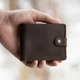 Мужское портмоне из натуральной кожи в деревянной коробке, Brown, Malina Leather - изображение 5