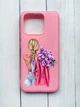 Матовий рожевий чохол на Xiaomi Redmi Note 13 4G Дівчина з бузком (принт 7) - зображення 1