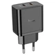 Мережевий зарядний пристрій HOCO N35 Streamer dual-port PD45W GaN (2C) charger(EU) Black (6931474797193) - зображення 1