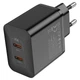 Мережевий зарядний пристрій HOCO N35 Streamer dual-port PD45W GaN (2C) charger(EU) Black (6931474797193) - зображення 4