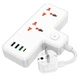Подовжувач HOCO 2-position expansion socket AC12A | 3USB/Type-C, PD/QC, 30W/10A | white - зображення 3
