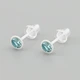 Серьги гвоздики с кристаллами Swarovski 49230 размер 5х5 мм цвет бирюзовый белая керамика вес 0.5 г - изображение 1