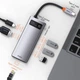 USB Type-C хаб Baseus Metal Gleam 6-in-1 100W 3USB3.0 HDMI Type-C RJ45 Gray (CAHUB-CW0G) - изображение 2