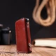Мужская кожаная ключница GRANDE PELLE коричневая на магните компактная 4х9 см 55984 - изображение 7
