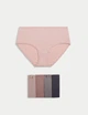 Набір бавовняних трусиків Marks&Spencer міді High rise shorts 18(46) 5 шт nutmeg 0120 - зображення 1