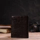 Кожаный кошелек мужской из натуральной кожи портмоне двойного сложения вертикальный для карт и купюр с тиснением, коричневый 57542 - изображение 8