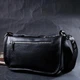 Женская кожаная сумка Vintage черная 26x18x12 см средняя с округленными краями на плечо 60773 - изображение 8