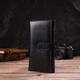 Портмоне унисекс CANPELLINI из натуральной кожи черное вертикальное с монетницей и 17 слотами для карт 55898 - изображение 7