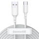 Кабель Baseus Simple Wisdom Data Cable Kit USB to Type-C 5A (2PCS/Set）1.5m White (TZCATZJ-02) - изображение 1