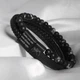Мужской кожаный браслет с индивидуальной гравировкой на руку "Harmony Black" с магнитной застежкой - изображение 7