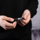 Мужской кожаный браслет с индивидуальной гравировкой на руку "Harmony Black" с магнитной застежкой - изображение 11