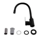 Змішувач для кухні з гнучким виливом чорний матовий Brinex Pure 015F3 Black Matt BRIPUR015F3BLM - зображення 4