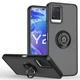 Чехол Fiji Colorframe для Vivo Y21 / Y21s / Vivo Y33s матовый бампер с кольцом подставкой Black - изображение 1