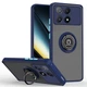 Чохол Fiji Colorframe для Poco F6 Pro матовий бампер з кільцем підставкою Dark Blue - зображення 1