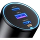 Автозарядка UGREEN CD293 3xUSB 130W (2xUSB-C+USB-A) QC 3.0 Black(90413) - изображение 3