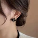 Серьги-пусеты женские Кубики с переливающимися кристаллами 2 шт. Черный с прозрачным - изображение 4