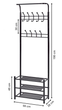 Wieszak na ubrania ModernHome by Multistore z półkami Czarny (5903089065821) - obraz 7