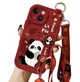 Панель Панда з ремінцем для Apple Iphone 14 Red - зображення 2
