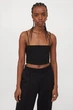 Женский топ h&m 0994995 М Черный - изображение 6