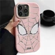 Чехол для iPhone 15 Plus матовый Spider Man, защитный, Розовый - изображение 4
