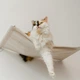 Настінний гамак для котів, ліжко для кота Kitsune Garden 66-30-9 см, колір слонова кістка/білий - изображение 3