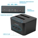 Док-станція клонувальник Fideco для двох HDD 2.5"/3.5" SATA/SSD 3хUSB 3.0 (FDS1SA3SA2PB 2612) Чорна - зображення 5