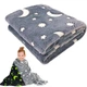 Светящийся теплый и нежный плед для детей и подростков 100x150 Magic Blanket Серый - изображение 1