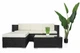 Набор садовой мебели JUST RELAX Lounge Terrace 3 c Ротангу со стальным каркасом Черный с молочными подушками(Диван, Пуф, Стол.) - изображение 3