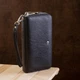 Чоловічий шкіряний гаманець ST Leather чорний клатч із натуральної шкіри на блискавці для карт з монетницею для карток документів і паспорта 70544 - зображення 7