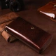 Жіночий лаковий клатч ST Leather з натуральної шкіри коричневий великий вертикальний на блискавці з ремінцем 9х19х4 см 56511 - зображення 9