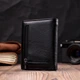 Женский кошелек ST Leather из натуральной кожи с монетницей Тройного сложения Черный 55754 - изображение 8