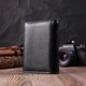 Женский кожаный кошелек ST Leather черный горизонтальный средний на магните 9 карт с монетницей 55546 - изображение 7