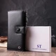 Женский кошелек-клатч ST Leather из натуральной кожи черный вертикальный с монетницей 55648 - изображение 9