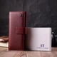 Женский кожаный кошелек ST Leather бордовый вертикальный большой 4 отделения 14 карт с монетницей 55554 - изображение 9
