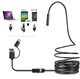 Эндоскоп 7 мм 2 м 3 in 1 Инспекционная камера 3 в 1, бороскоп Type-C, Micro USB и USB водонепроницаемый IP67 Мягкий кабель - изображение 2