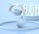 Беспроводные накладные блютуз наушники XO BE38 Cats Ear Colourful Lights с кошачьими ушками голубые - изображение 5