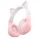 Беспроводные накладные блютуз наушники XO BE38 Cats Ear Colourful Lights с кошачьими ушками розовые - изображение 4