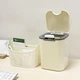 Мусорное ведро настольное с крышкой MVM BIN-06 2L BEIGE - изображение 2