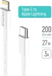Кабель ColorWay Type-C - Apple Lightning (braided cotton) (PD Fast Charging 27W) 2 м Серый (CW-CBPDCL068-GR) - изображение 2