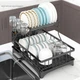 Подставка для сушки посуды К4 Lincoр 44х31х33 см сушилка для посуды с ковриком Черная (R051321) - изображение 1