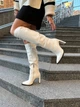 Жіночі чоботи демісезонні ShoesBand Молочного кольору натуральна шкіра на підборах 37 (24 см) (S27041д) - зображення 2