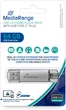 Флеш пам'ять USB MediaRange Combo Flash Drive 64GB Type-C/USB 3.0 Silver (MR937) - зображення 2