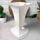 Универсальная напольная пластиковая ваза 39 см белого цвета Ламела - изображение 6