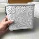 Высокая серая ажурная корзинка без крышки 3.5л для хранения вещей - изображение 3