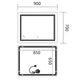 Дзеркало Mixxus Premium QUADRO MR20-90x70-REVERSE (LED Touch, Anti-fog, димер) (MP6621) - зображення 11