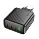 Мощный зарядный адаптер HOCO CS27A 67W PD с 4 портами (3×USB-C+USB-A), черный - изображение 1