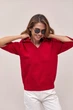 Поло з бавовяної пряжі з коротким рукавом Розмір M (46-48) Марсала - изображение 2