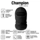 Балаклава подшлемник многофункциональная Champion microfleece-X 280 г/м Черный 2301 - изображение 2