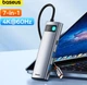 Переходник Адаптер Хаб Кардридер Baseus OH146 7 в 1 USB Type-C + 3 USB 3.0 5Gb + TF SD MicroSD 60Mb/s + HDMI 4K 60Hz PD 85-100W Док-станция Grey - изображение 3