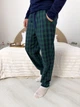 Мужские брюки пижамные COSY домашние с фланели M клетка зелено/темно-синяя F230P - изображение 4